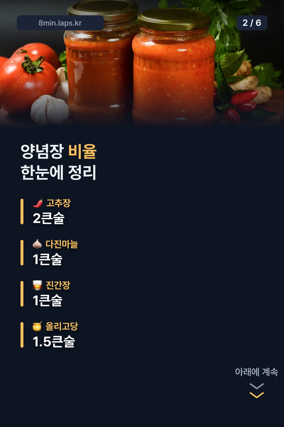 양념장 비율 정리