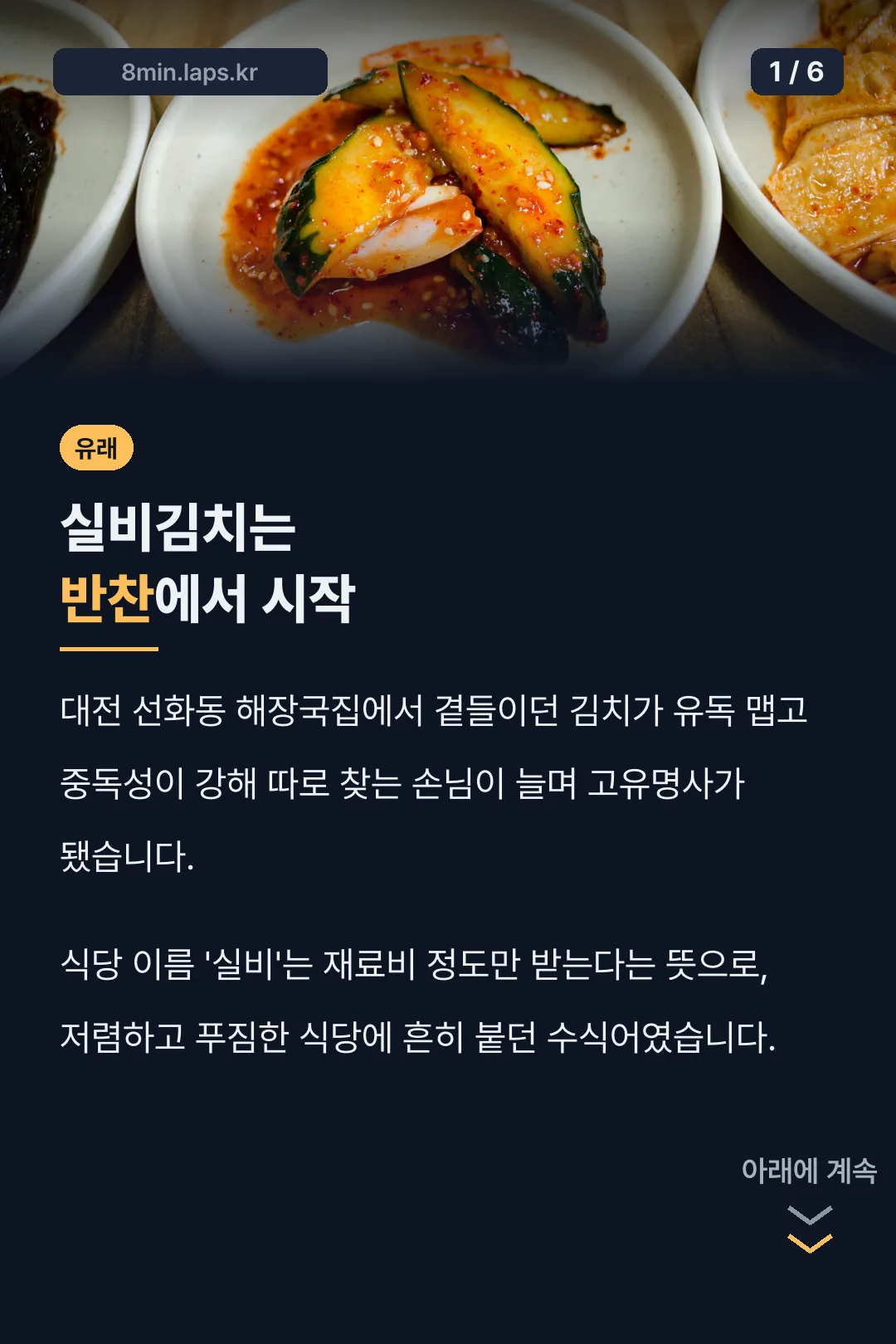 실비김치 유래
